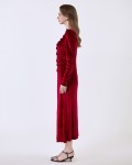 G-Red Woven Flared Dress